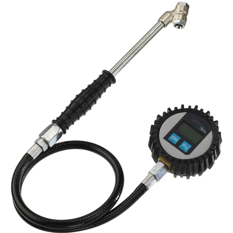 PCL Tyre Pressure Gauge PSI & BAR Reading straight head 